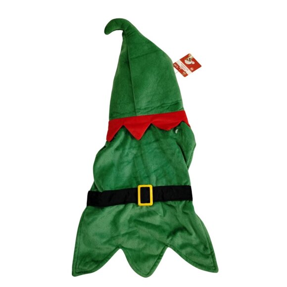 Pet Central Dog Medium Green and Red  Holiday Elf Costume - Picture 1 of 8